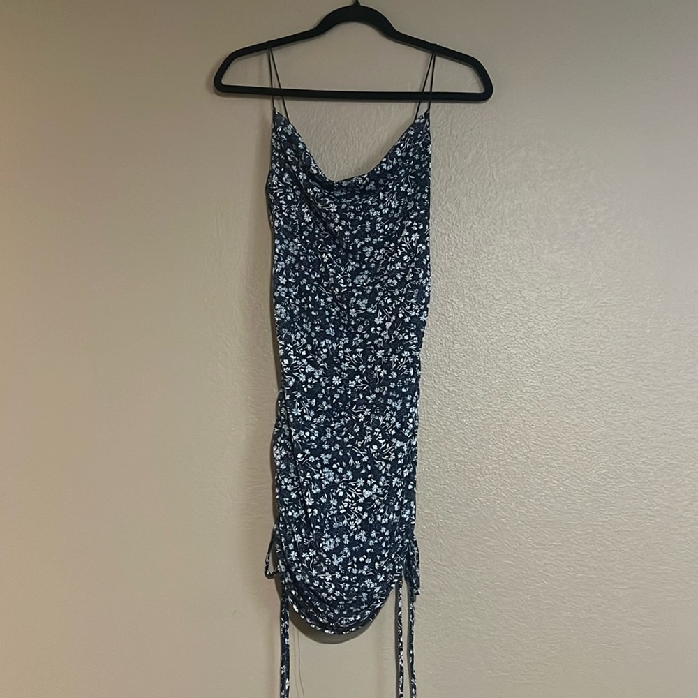 Fitted blue mini dress